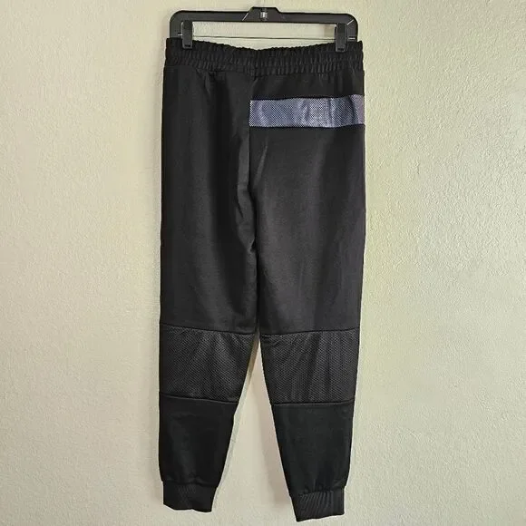 Puma BMW Race Pants Joggers Men's M Metal Energy Black Blue 536418-01 Fleece New
